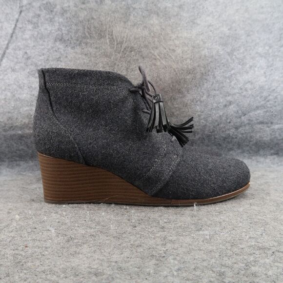 Dr Scholls Shoes Womens 8 Booties Wedge Kennedy Lace Up Comfort Chukka Charcoal - Picture 2 of 16